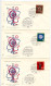 Germany, West 1964 5 FDCs Scott 892-894 Science & Technology Progress - Kekule's Formula, Cerenkov Radiation, Gas Engine - 1961-1970