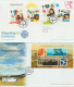 Great Britain: 10 FDC Franked W/souvenir Sheets Or Booklet Panes. Postal Weight Approx 200 Gramms. Please Read  - 2001-2010. Decimale Uitgaven