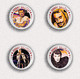 Johnny Hallyday Music Fan ART BADGE BUTTON PIN SET 4 (1inch/25mm Diameter) X 35 - Muziek