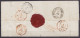 L. (timbres Découpés !) Datée 16 Novembre 1855 De UTRECHT Pour GAND Réexépdiée à SCHELDENWINDEKE (voir Dos: Càd Ambulant - 1851-1857 Medaglioni (6/8)
