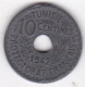 Tunisie Protectorat Français. 10 Centimes 1942 , En Zinc, Lec# 117 - Túnez