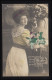 Mode-AK Tage Der Rosen - Frau Mit Blumenkrug, Coloriert, ESSLINGEN 17.7.1911 - Moda
