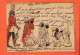 33883 / ⭐ ♥️ Caricature Coloniale Nègre Famille Noire Endimanchée Tampon Tribunal Commerce 1904 à CUSSAC Savigny-Orge   - Avant 1900