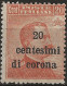 TRTT5N1,1919 Terre Redente - Trento E Trieste, Sassone Nr. 5, Francobollo Nuovo Senza Linguella **/ - Trento & Trieste
