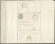 GRIGLIA PONTIFICIA UNICO ANNULLATORE Regno VE2 C.15 Azzurro Isolato Busta Narni (Terni) 14set 1864 X Cagli (PU) - Etats Pontificaux