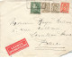 BELGIQUE #28500 5F POORTMAN SUR LETTRE EXPRES POUR PARIS FRANCE 1939 TRICOLORE - 1936-51 Poortman