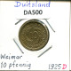 10 REICHSPFENNIG 1925 D ALEMANIA Moneda GERMANY #DA500.2.E.A - 10 Rentenpfennig & 10 Reichspfennig