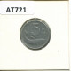 5 LIRE 1967 ITALIA ITALY Moneda #AT721.E.A - 5 Liras