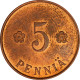 Finland 5 Pennia 1918, PCGS MS64 RB, &quot;Civil War - Knot Centered&quot; - Finlande