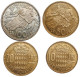 Monaco 10, 20, 50, 100 Francs 1950, BU ESSAI, &quot;Prince Rainier III (1949 - 2005)&quot; - Andere & Zonder Classificatie