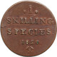 Norway 1 Skilling 1820, AU, &quot;King Charles XIV John (1818 - 1844)&quot; - Noruega