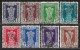 1950 INDIA SET OF 8 OFFICIAL USED STAMPS (Michel # 117-121,124-126) CV €2.20 - Dienstmarken