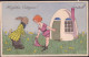 Gest. Ostern Hase Sign. Langeler M&B 2614 1927 - Autres & Non Classés