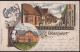 Gest. W-2251 Oldenswort Schule Straßenpartie 1905, Briefmarke Entfernt - Husum