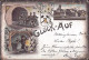 Gest. W-4350 Recklinghausen Zeche Glück Auf 1898, Briefmarke Entfernt, Ecken Best. - Recklinghausen