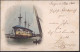 Gest. Saigon Dampfer La Triomphante 1901, Briefmarke Entfernt - Vietnam