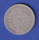 Deutsches Kaiserreich Silber-Kursmünze 1 Mark 1881 G S - Otros & Sin Clasificación