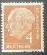 Theodor Heuss 4 Pf Deutsche Bundespost - Neufs