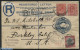 South Africa 1930 Registered Envelope 4d Blue, Uprated, R Nijlstroom, Sent To USA, Used Postal Stationary - Briefe U. Dokumente