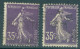 France   142 B Et 142 Ob TB  Variété Fort Surencrage Faisant Penser à Un 136  - Used Stamps