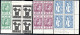 2773. .GREECE,1955 SAMOS #582-585 VERY FINE MNH BLOCKS OF 4,COIN,MAP,PYTHAGORAS - Unused Stamps