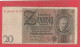 REICHSBANKNOTE  .  20 MARK  .  22-1-1929  .  N°  F.26414198 - 20 Mark