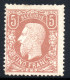 2778. BELGIUM,1875-1878 5 FR. SC.39a Y.T. 37a. MH,IT LOOKS REGUMMED - 1869-1883 Léopold II