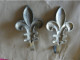 Paire Vintage Porte Manteau Fleur De Lys En Laiton - Altri & Non Classificati