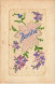 CARTE BRODEE #MK33992 AMITIE FLEURS VIOLETTES - Embroidered