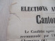 Grande Affichette 2 X A3 Environ Elections Au Conseil Général Aspières  Aveyron  1864 En L'état - Afiches