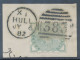 GB QV ½d Pale Green On Superb Piece W Duplex „HULL / 383“, Warwickshire (4CDB, Time In Code X I), 6.7.1882, EXHIBITION - Used Stamps