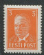 Estonia:Unused Stamp Estonian President Konstantin Päts, 3 Cents, 1940, MNH - Estonia