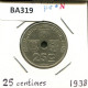 25 CENTIMES 1938 BELGIQUE-BELGIE BELGIUM Coin #BA319.U.A - 25 Cents