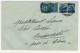 1950 Repubblica STORIA POSTALE Busta Affr. 5+5+15 Cat. +110 - 1946-60: Storia Postale