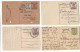 India Lot 4 Postal Stationery Cards 3 KGVI & 1 Post-independence Various Postmarks Cities Places Postal History PSC - 1936-47 Roi Georges VI