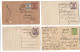 India Lot 4 Postal Stationery Cards 3 KGVI & 1 Post-independence Various Postmarks Cities Places Postal History PSC - 1936-47 King George VI
