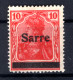 Saar 6c PFQI FARBE Und ABART * MH BPP (T5122 - Ungebraucht