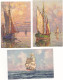 Voiliers - Lot De 8 Cartes - Lithographies Signées # 3-19/25 - Segelboote