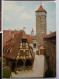 Delcampe - Rothenburg Ob Der Tauber - Wehrgang Am Klingentor, Kunstuhr An Der Ehemaligen Ratstrinkstube, Hotel "Goldener Hirsch" - Rothenburg O. D. Tauber