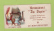CARTE COMMERCIALE RESTAURANT AU SAPIN à REICHSHOFFEN 67 / CUISINE BOURGEOISE - Visiting Cards