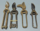 -4 SECATEURS ANCIENS JUS De GRANGE à Nettoyer 2 Avec Restes De Marques OUTILS    E - Ancient Tools