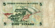 BILLET  5 DINARDS TUNISIE - Tunisie