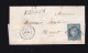 France Céres No 4 20cts Bleu Oblitération Coutras (Gironde) Avec Cursive De Saint Médard  Pour Niort (Deux Sèvres) - 1849-1850 Cérès