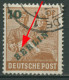 Berlin 1949 Grünaufdruck Mit Seltenem Plattenfehler 65 I Gestempelt Geprüft - Plaatfouten En Curiosa