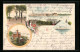 Lithographie Kiel, Panorama V. Gaarden Gesehen, Bellevue, Der Seegarten, S. M. Yacht Hohenzollern  - Kiel
