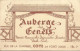 Carte De Visite  Auberge Des Genets COYE Coye La Foret OISE Rue Dela Charmée Ory La Ville - Visitenkarten