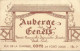 Carte De Visite  Auberge Des Genets COYE Coye La Foret OISE Rue Dela Charmée Ory La Ville - Tarjetas De Visita