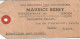 Ticket ETIQUETTE  POSTAL TIMBRE Maurice REBRY IZEGEM   BELGIQUE  MEAUX - Advertising