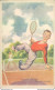 Ab28 Cartolina Umoristica Tennis Un Bel Rovescio - Football