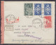 L. Recommandée Affr. N°952+953 + 2xN°954 Càd BORGERHOUT /18-1-1955 Pour HRADEC KRALOVE - Cachet Et Bande Censure Tchécos - Briefe U. Dokumente